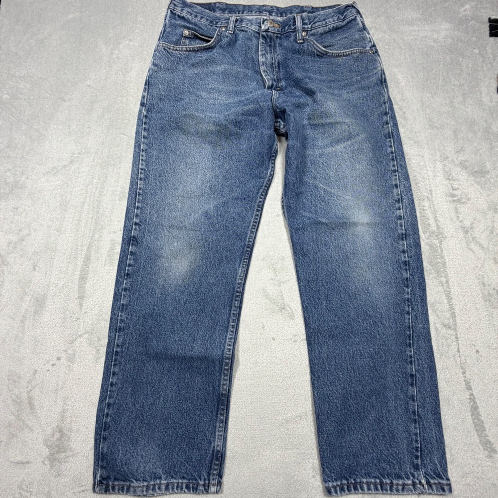 Vintage Wrangler Authentic Jeans 36x30‎ Blue 100% Cotton Straight Leg 2000s